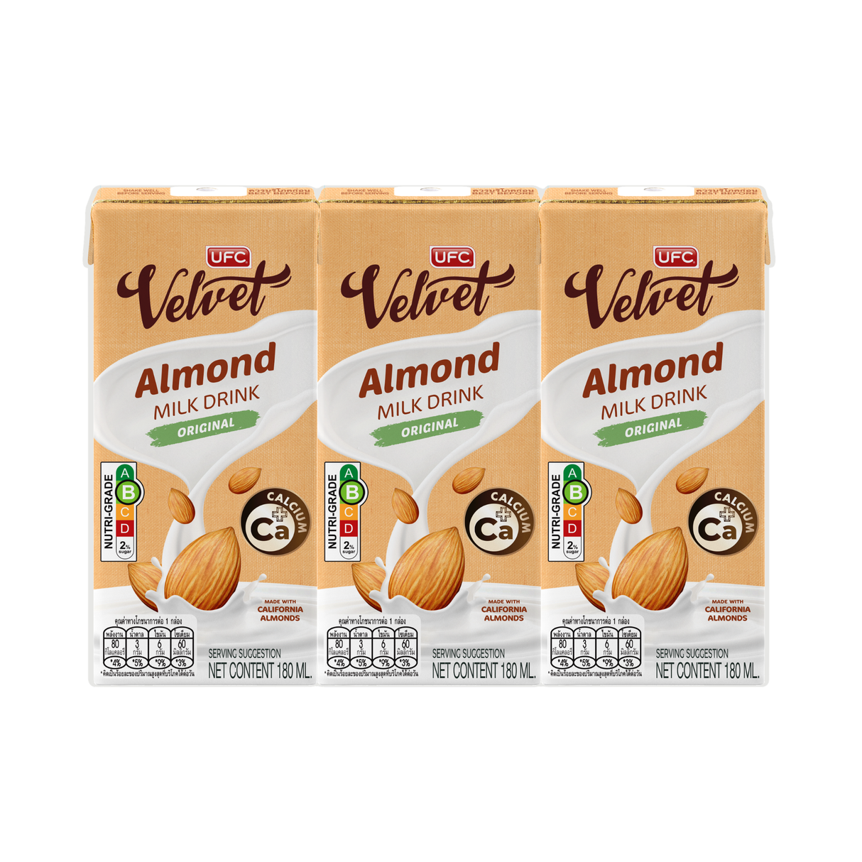UFC Velvet Almond Milk - Original (180ml x 3)