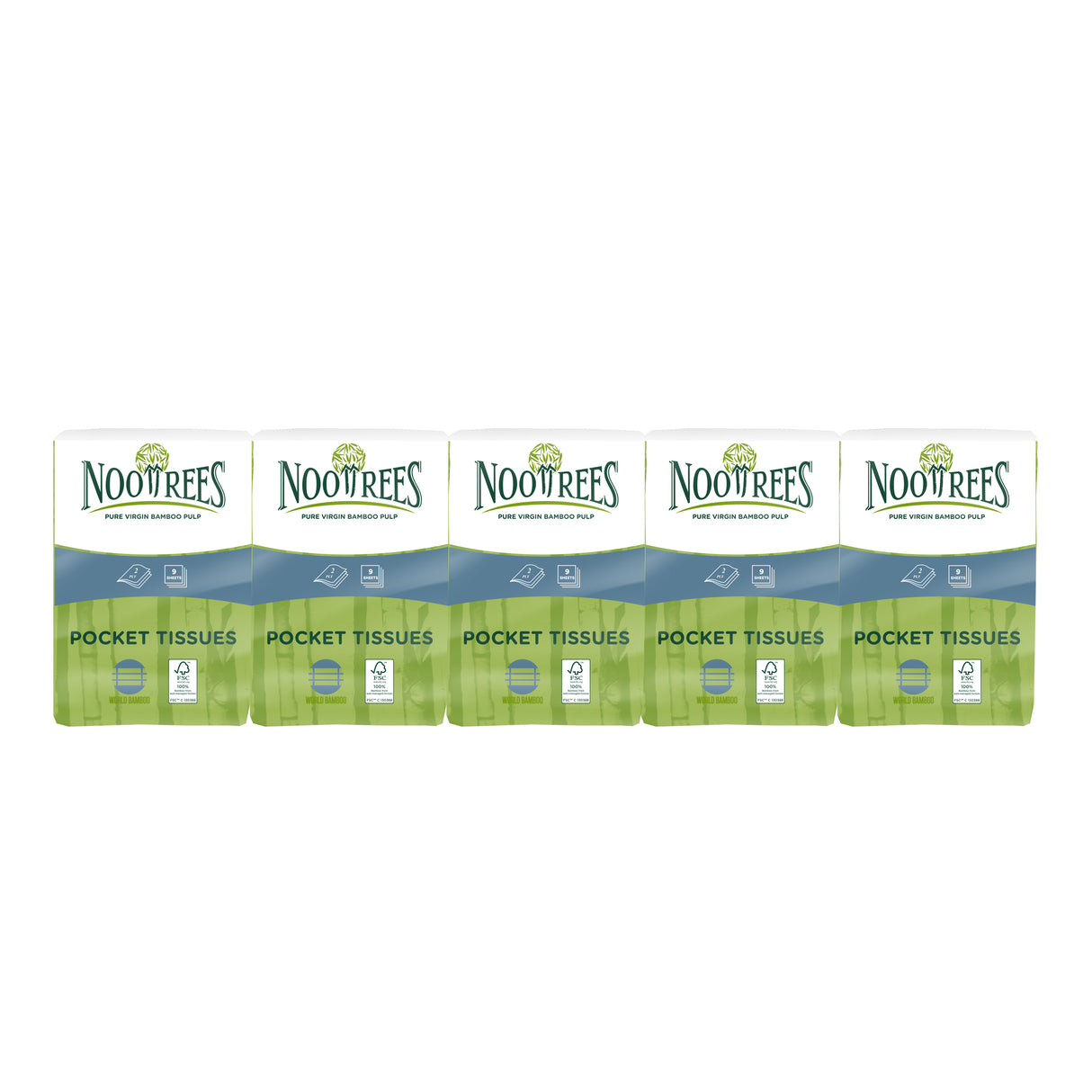 NooTrees Bamboo 2-ply Pocket Tissue (10 Packs x 9 Sheets)