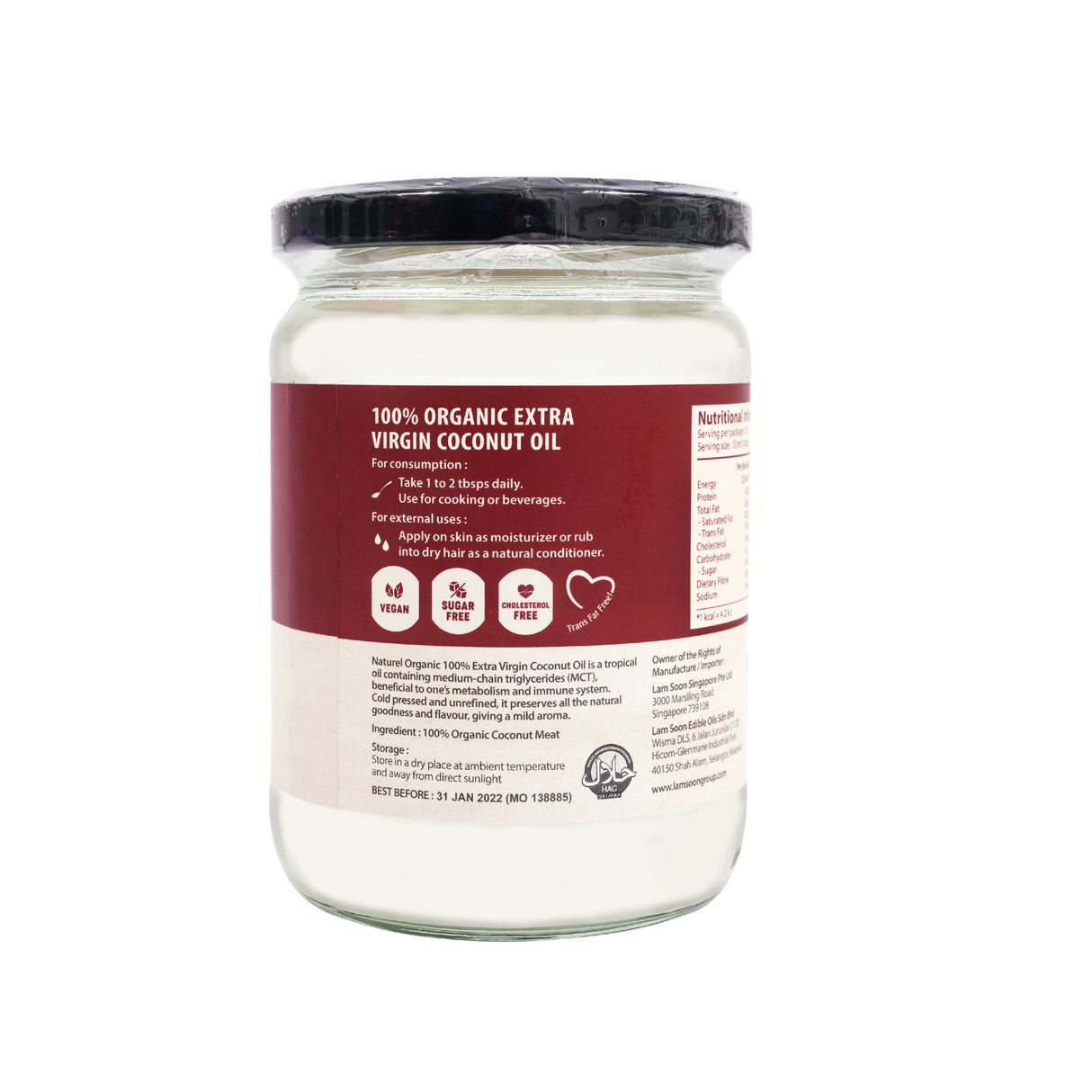 Naturel Organic Extra Virgin Coconut Oil 500ml