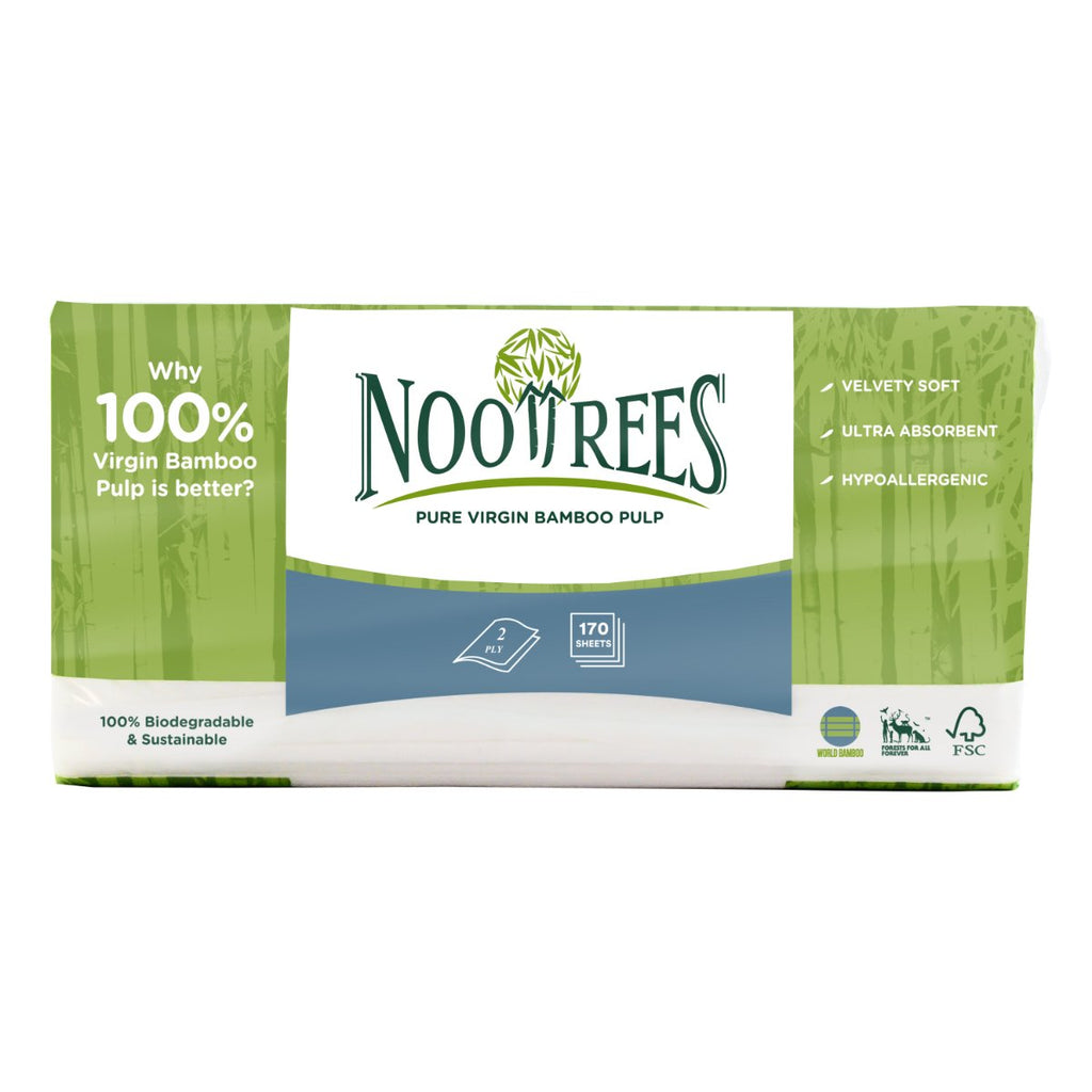 NooTrees Bamboo 2-ply Facial Tissues - Soft Pack 4 packs x 170 sheets
