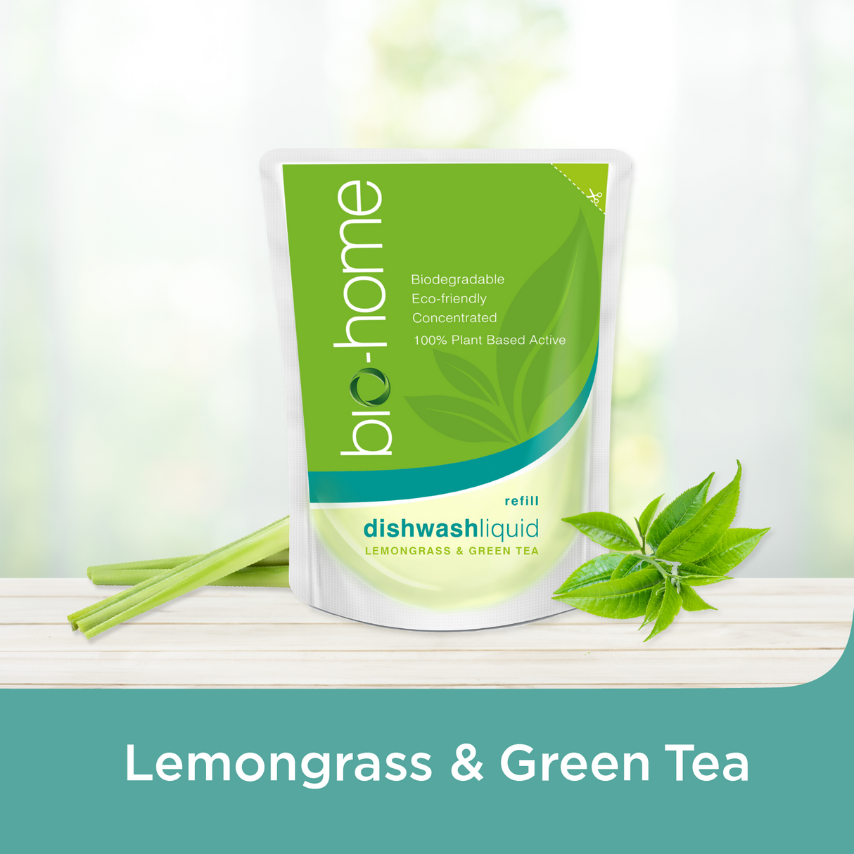 bio-home Dishwash Liquid (Refill Pack) - Lemongrass & Green Tea 450ml