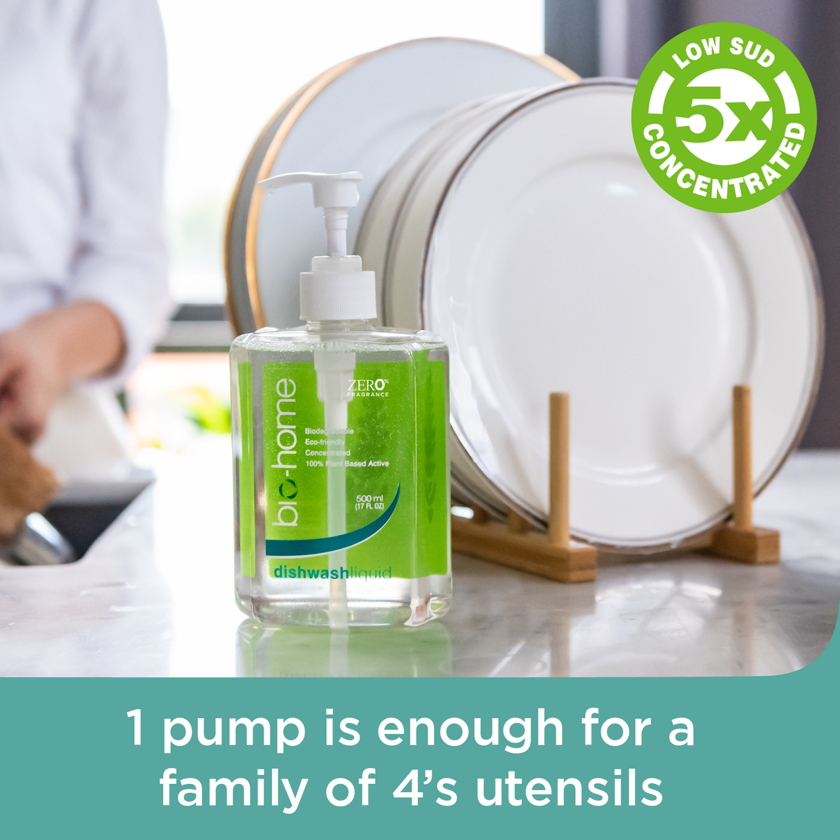 bio-home Dishwash Liquid - ZERO% Fragrance 500ml