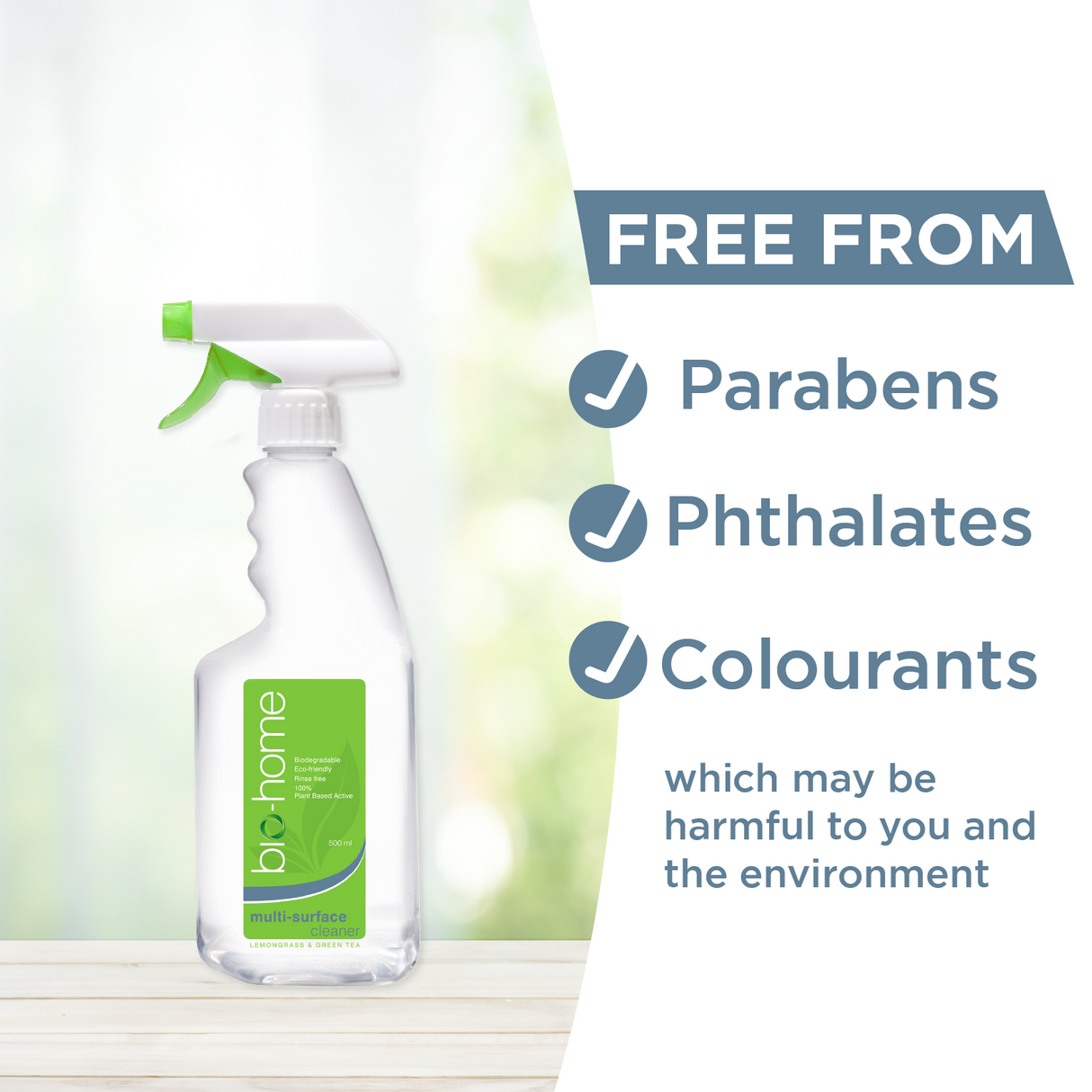 bio-home Multi-Surface Cleaner - Lemongrass & Green Tea 500ml