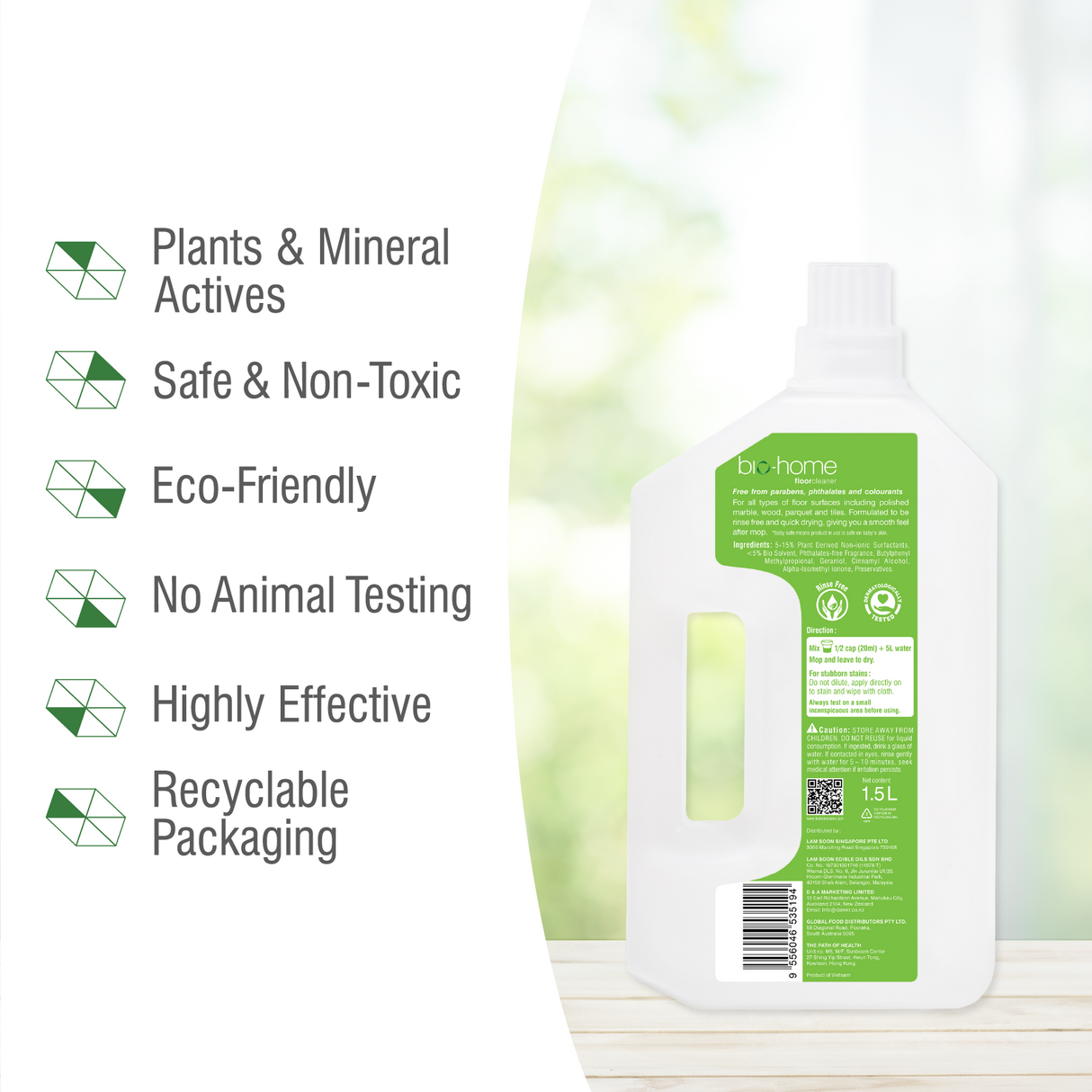 [Carton] bio-home Floor Cleaner - Oriental Lily & Rose 1.5Ltr
