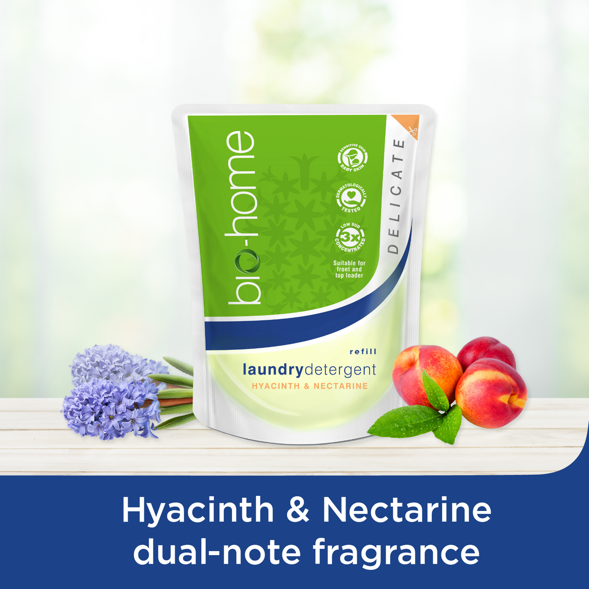 bio-home Liquid Laundry Detergent (Delicate) (Refill Pack) - Hyacinth & Nectarine 900ml