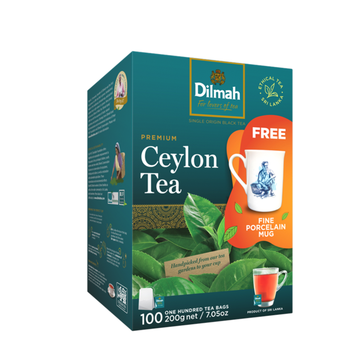 Dilmah Premium Tea Pack with Porcelain Mug (2g x 100s) | Grocery Owl ...