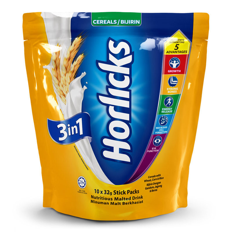 Horlicks 3in1 Instant Malted Drink - Cereal (10 sachets)