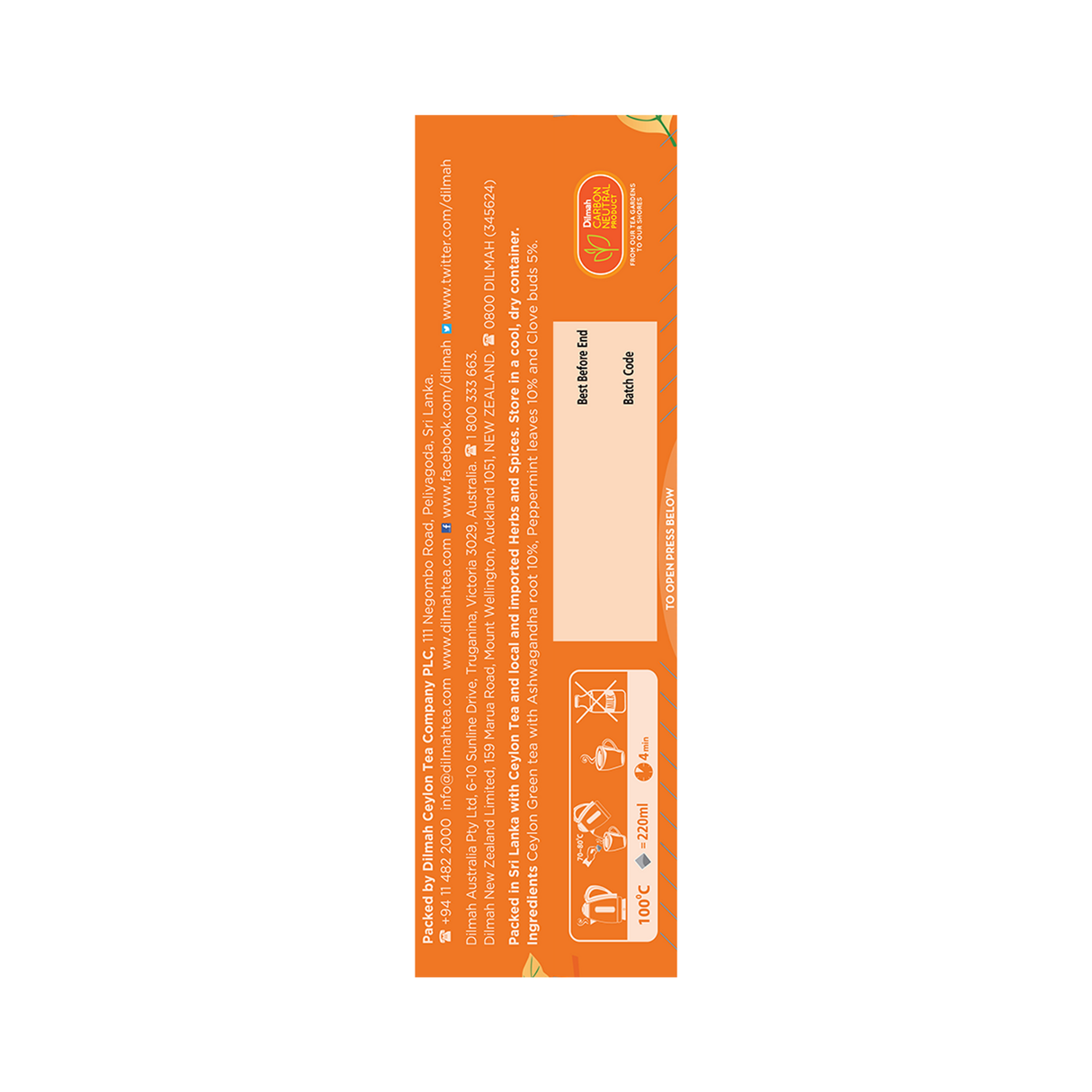 Dilmah Arana Natural Herbal Infusion - Awake (1.5g x 20s)