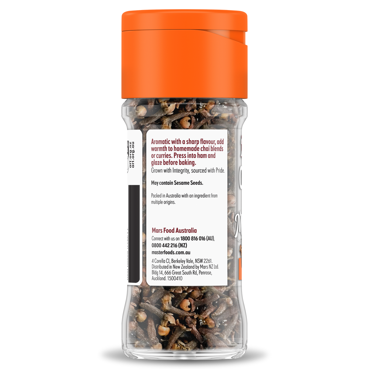 Masterfoods cloves whole spice jar