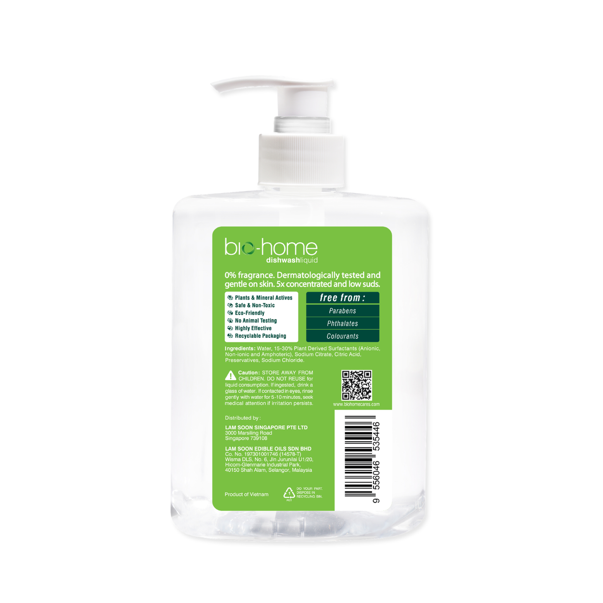 bio-home Dishwash Liquid - ZERO% Fragrance 500ml