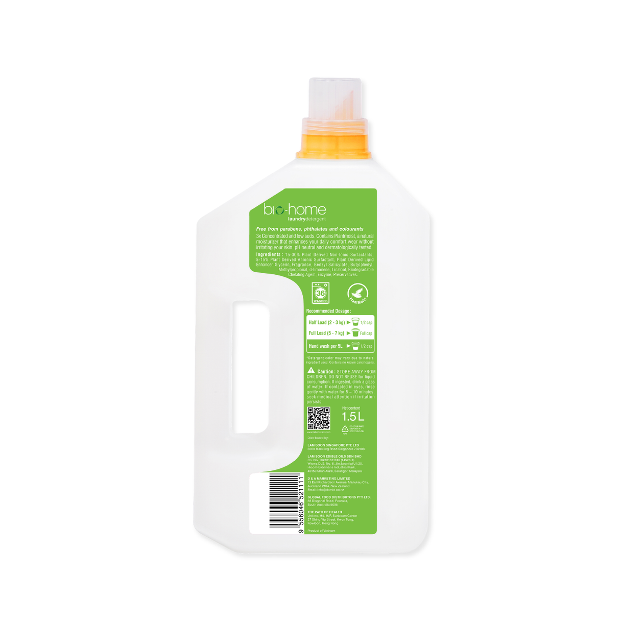 bio-home Liquid Laundry Detergent (Regular) - Hyacinth & Nectarine 1.5Ltr