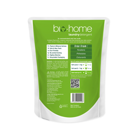 bio-home Liquid Laundry Detergent (Regular) (Refill Pack) - Hyacinth & Nectarine 900ml