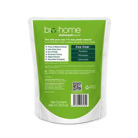 bio-home Dishwash Liquid (Refill Pack) 450ml - Lavender & Bergamot