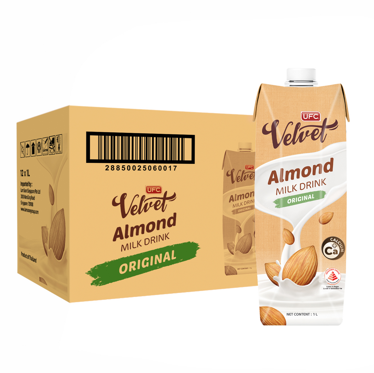 [Carton] UFC Velvet Almond Milk - Original 1 Ltr x 12 Packs