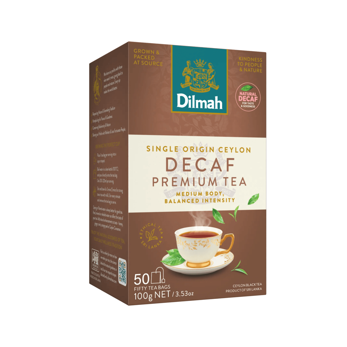 Dilmah Premium Decaffeinated Ceylon Black Tea (2g x 50s)