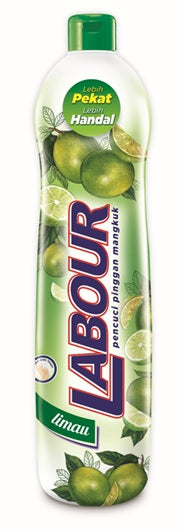 Labour Limau bottle with green limes