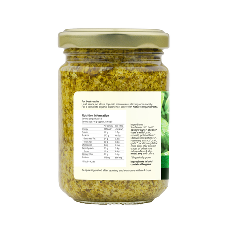 Naturel Organic Basil Pesto Sauce 140g