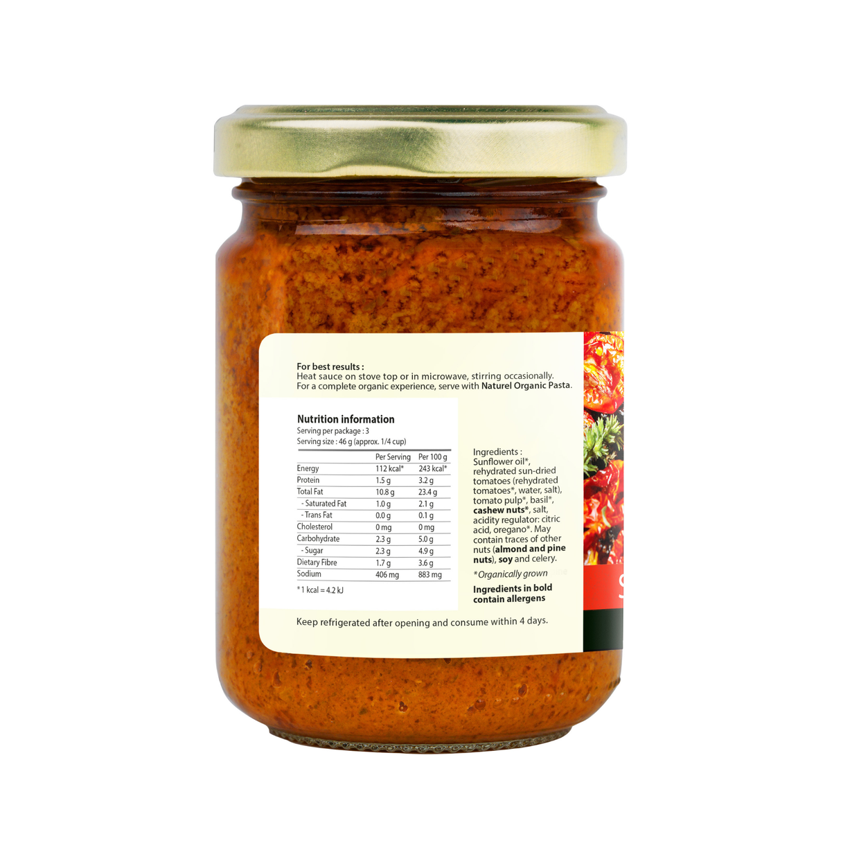 Naturel Organic Sundried Tomato Pesto Sauce 140g