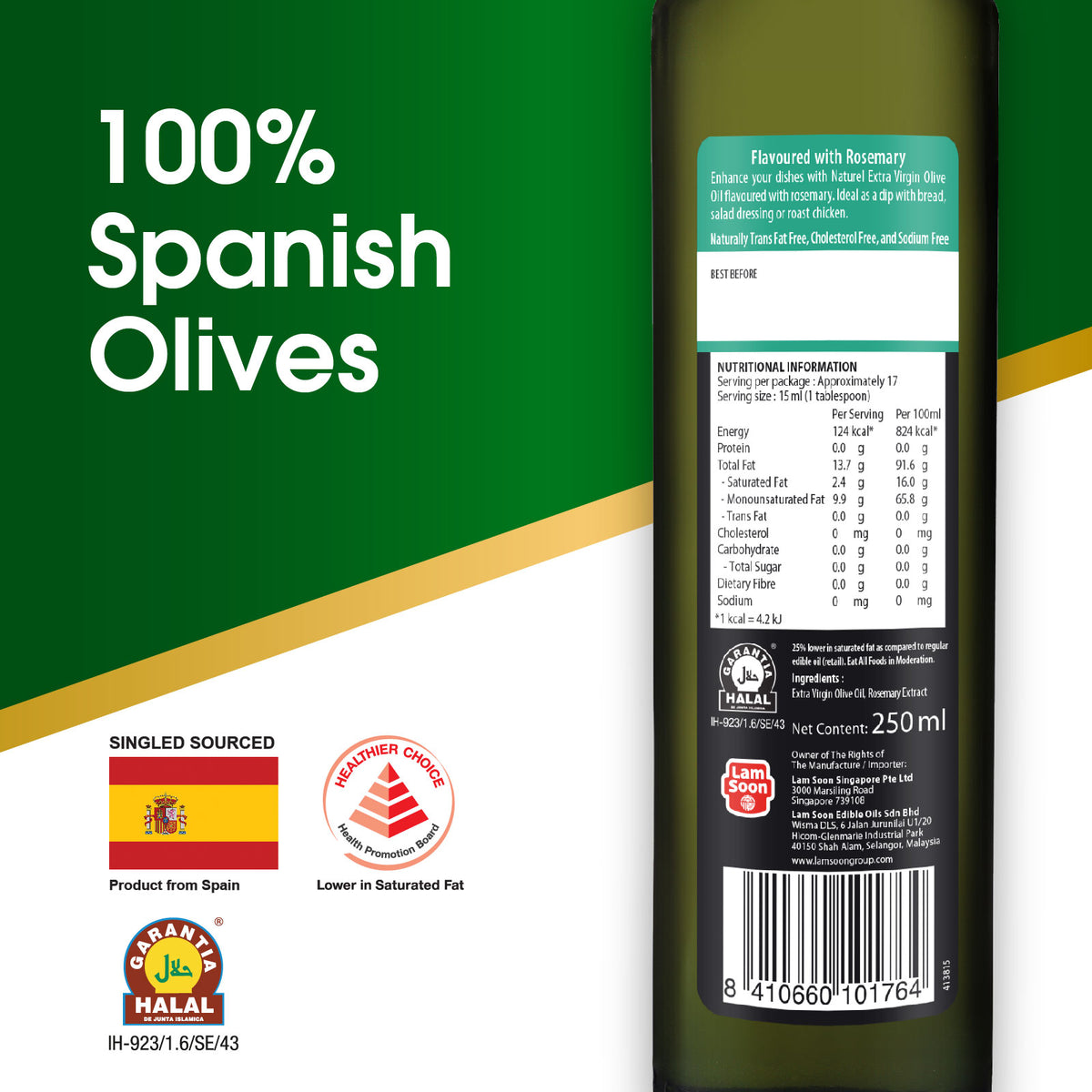 Naturel Extra Virgin Olive Oil - Rosemary Flavoured 250ml