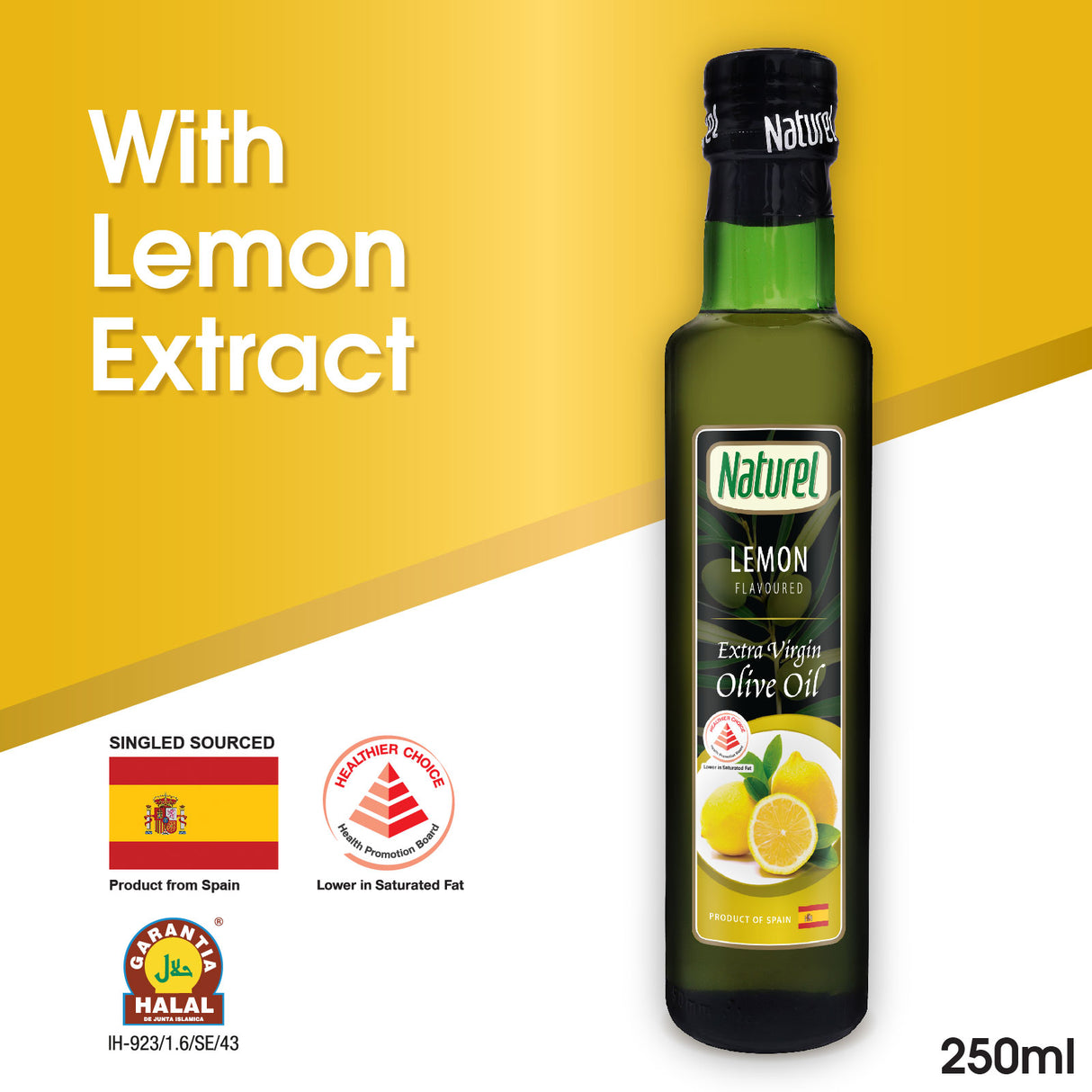 Naturel Extra Virgin Olive Oil - Lemon Flavoured 250ml