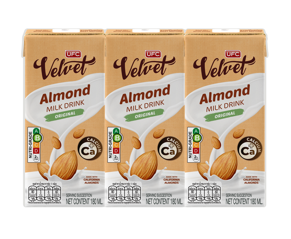 [Carton] UFC Velvet Almond Milk - Original (180ml x 3) x 8 Packs