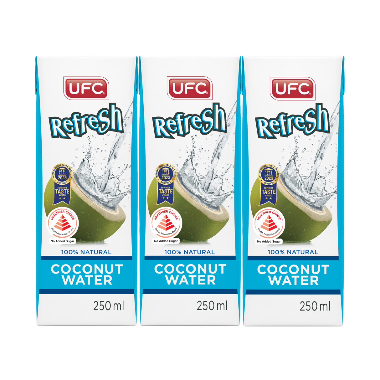 [Carton] UFC Refresh Coconut Water (250ml x 3) x 8 Packs