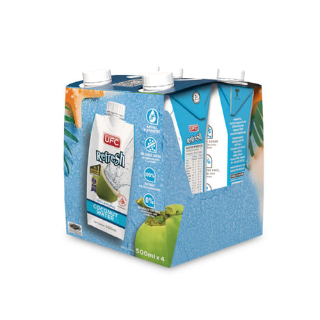 UFC Refresh Coconut Water 500ml x 4 Packs