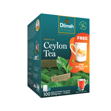 Dilmah Premium Ceylon Black Tea with Porcelain Mug (2g x 100s)