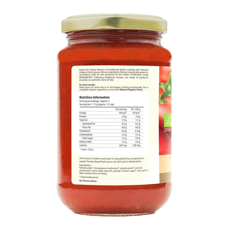 Naturel Organic Pasta Sauce - Tomato with Mushroom 340g