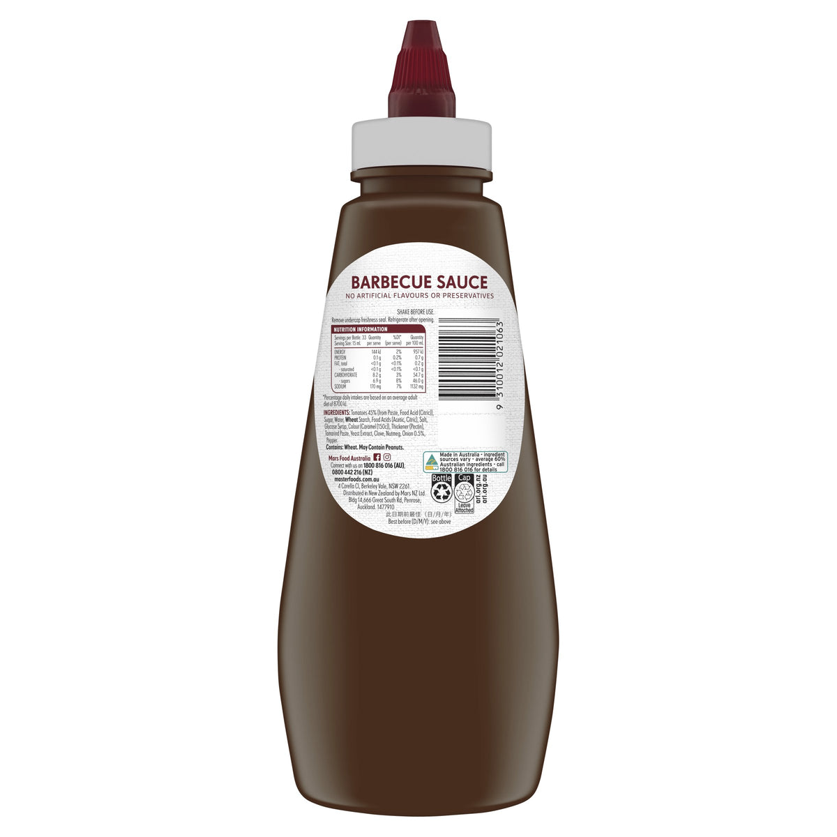MasterFoods Squeezy Barbecue Sauce 500ml