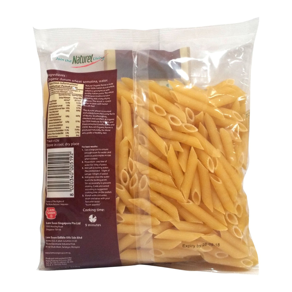 Naturel Organic Penne Pasta 500g